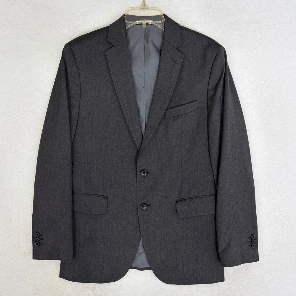 Banana Republic Tailored Suit Men 38S 31x29 Charcoal Gray Cerruti Italia Fabric